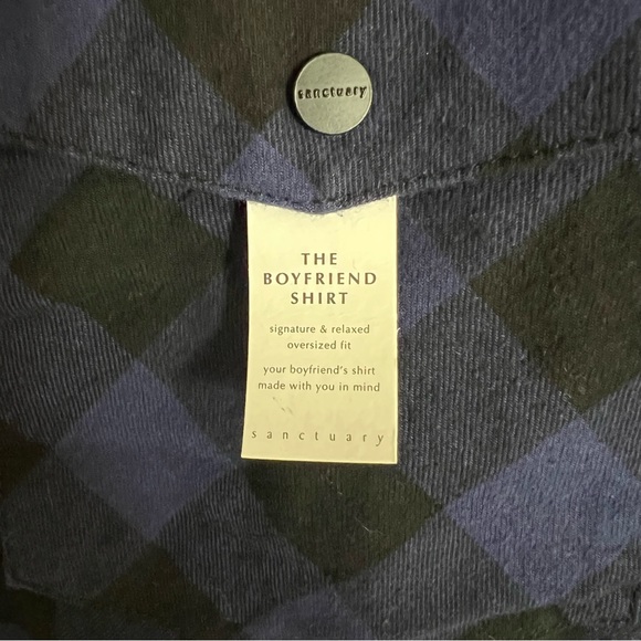 Sanctuary the boyfriend shirt flannel blue - Picture 2 of 4